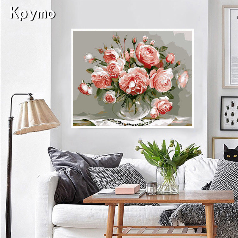 Living room background bedroom study universal simple decorative painted digital oil painting without frame 40 50 customizable