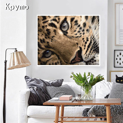 Cross-border hot animal landscape oil painting modern minimalist living room book decorative painting DIY digital oil drawing custom