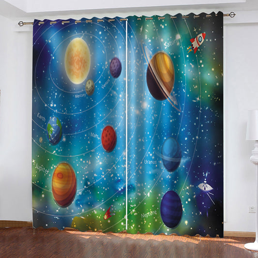 Curtains to map digital printed shading printing curtains Planet series manufacturers Sales