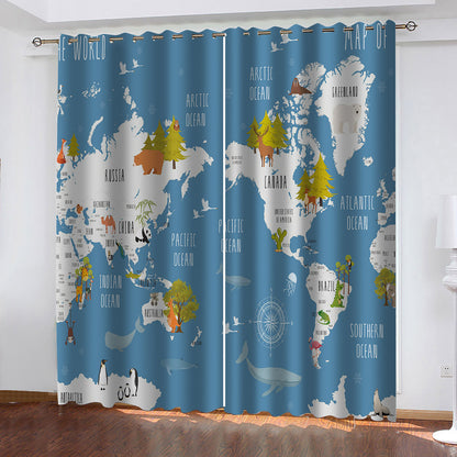 Curtains to map digital printed shading printing curtains Planet series manufacturers Sales