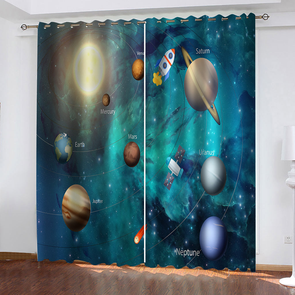 Curtains to map digital printed shading printing curtains Planet series manufacturers Sales