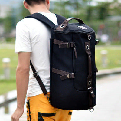 Korean version of the canvas shoulder bag men's trend student bags youth travel bag computer large capacity backpack