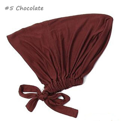 The new modal elastic elastic lace base hat tie rope solid color scarf can be adjusted for a generation