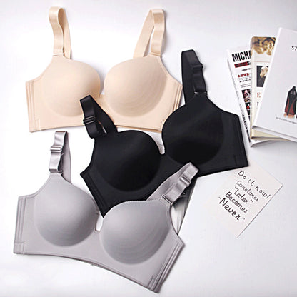 Large size underwear bra thin section gathered big chest cloning integer full cup no steel ring underwear surface without trace bra