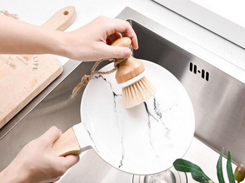 Creative Bamboo Handle Cleaning Brush Pan Dish Bowl Pot Brush Household Kitchen Cleaning Tools