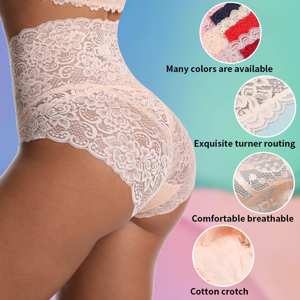 Lace panties women panties High waist Plus Size female sexy underwear Butt Lift Lingerie Seamless briefs Underpants breech