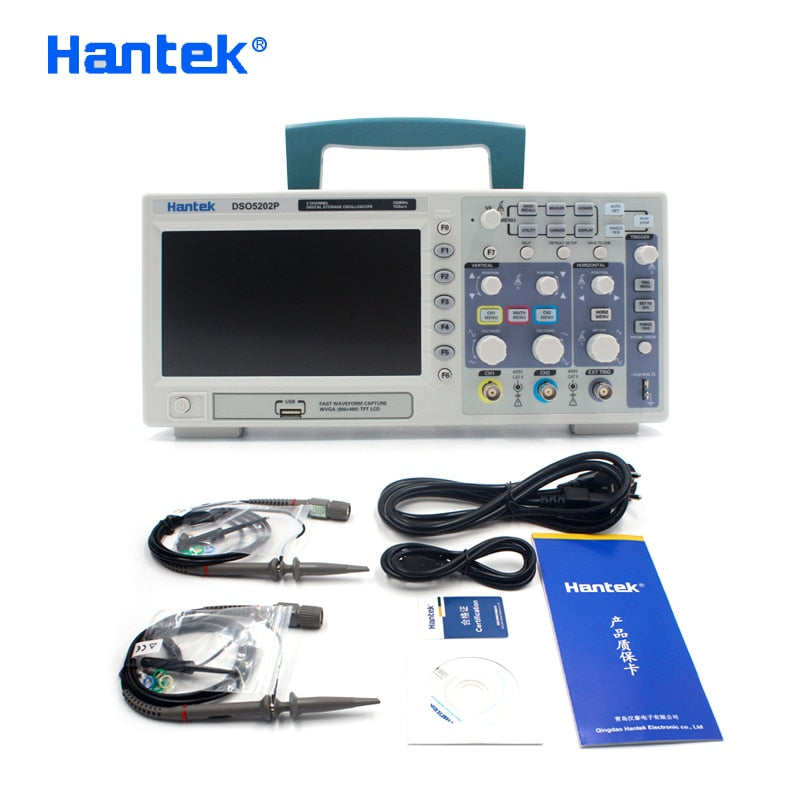 Digital Oscilloscope 200MHz Hantek DSO5202P  bandwidth 2 Channels PC USB LCD Portable Osciloscopio Portatil Electrical Tools