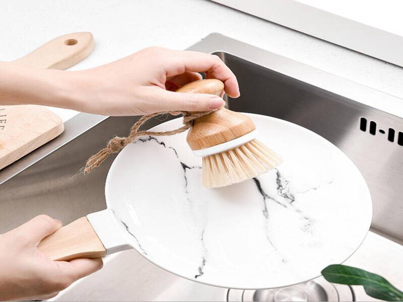 Creative Bamboo Handle Cleaning Brush Pan Dish Bowl Pot Brush Household Kitchen Cleaning Tools