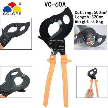 Large cable cutter pliers for 500mm2 copper aluminum cables wire manual and automatic cutting pliers electrician hand tools