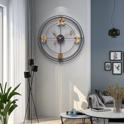 American innovation is old rustic personality clock 24 inch digital restaurant hollow mute watch one generation wall clock