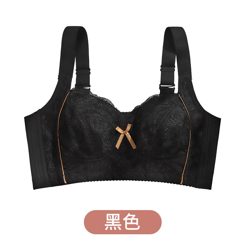 Summer large size big breasts small underwear no steel ring on the contour chesh ultra-thin fat ladies full cup bra