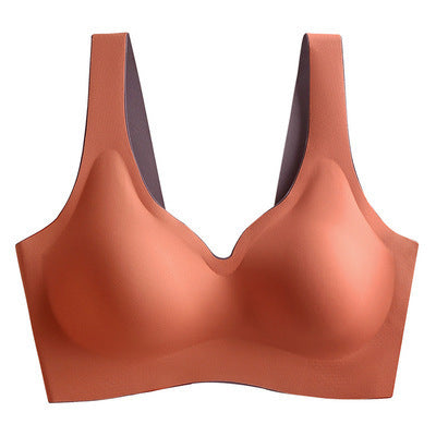 Libra underwear summer latex a piece of non-trace venen no steel ring gathered sleep sports ice silk bra