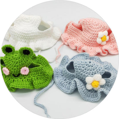 Pet cross-dressing hat Teddy dog frog hat cat flower maid headgear ruffian woolen hat strawberry headdress