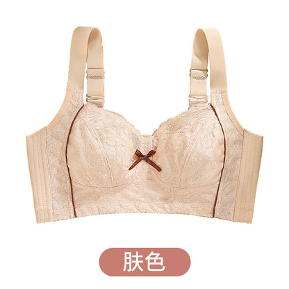 Summer large size big breasts small underwear no steel ring on the contour chesh ultra-thin fat ladies full cup bra