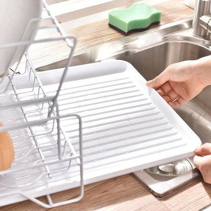 Double Rows Stainless Steel Dishes Drying Rack With Drain Board For Kitchen Counter Dishes Rack With Utensil Holder