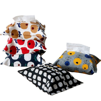 Japanese-style fabric cotton and linen removable tissue box car-mounted paper box toilet paper towel bag creative paper bag